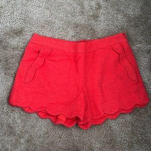 Scalloped Linen Shorts